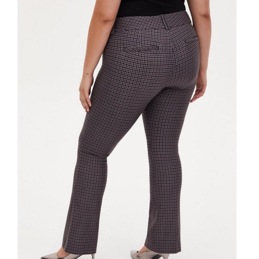 Torrid Trouser Boot Studio Luxe Ponte Mid-Rise Pant Houndstooth Pattern Size 22R